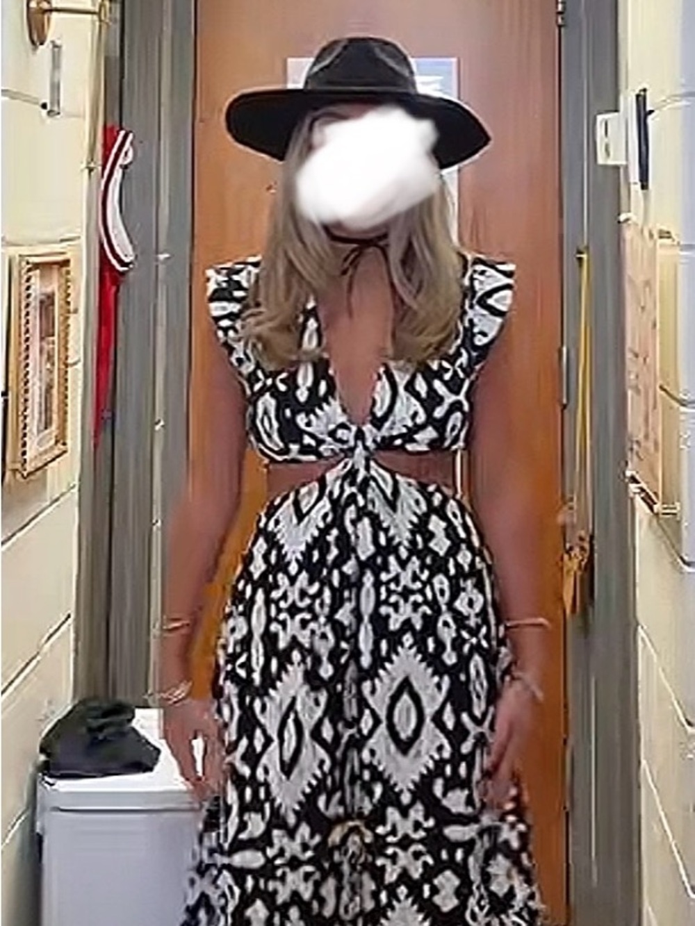 Steve Madden Black & White Cutout Maxi Dress